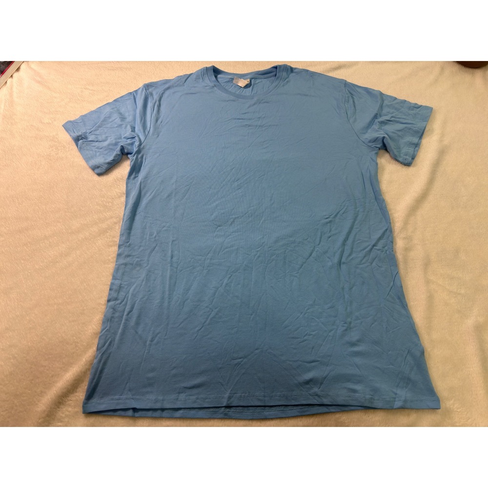 Royal Avalon Mens Bamboo‎ Cotton Blend Crewneck T-Shirt Light Blue Large